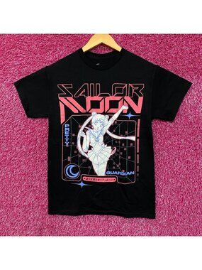Pretty Guardians Sailor Moon Vaporwave Portrait Anime Graphic T-Shirt Small